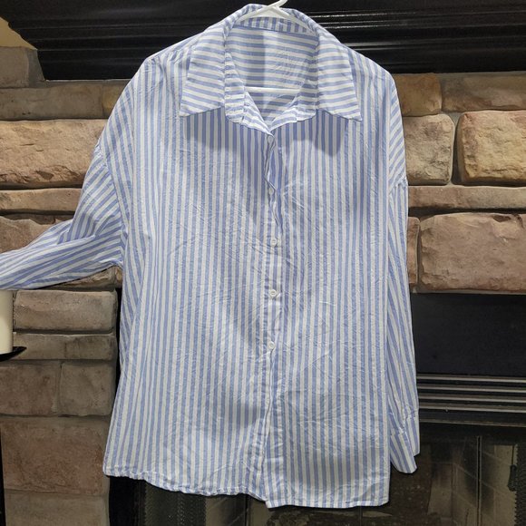 SHEIN striped button-down tunic blouse Size 2XL - Picture 2 of 7